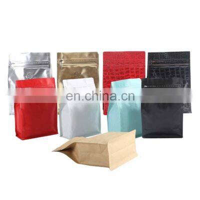 High Quality OEM Custom Digital Printing Matte Coffee Packaging Flat Bottom Coffee Bag With Valve