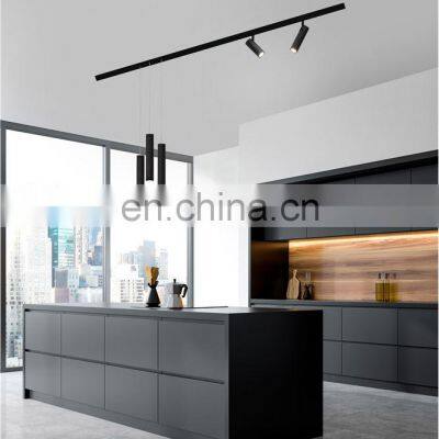 USA Wholsesale Custom Solid Wood Kitchen Cabinets Luxury Classic Shaker Style Black Kitchen Cabinet With Stainless Steel Sink photo-2