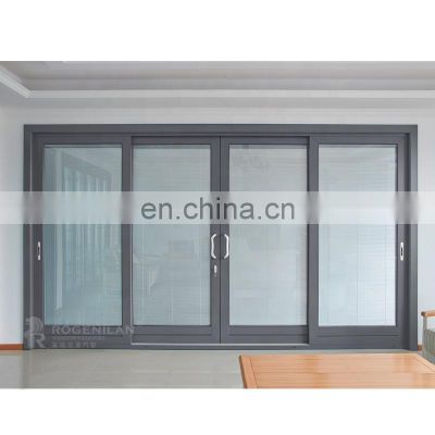 Soundproof aluminum profile tempered glass room sliding door designs