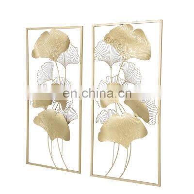 Wall Decor Display Lobby Gold House Wrought Iron Interior Bedroom And Living Room Frame Hanging Flower Metal Home Wall Art Decor