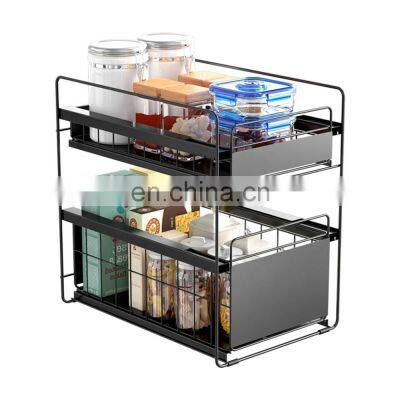 Cabinet Organizer Set Mesh Storage Organizer With Pull Out Drawers Sliding Cabinet Basket Organizer Drawer