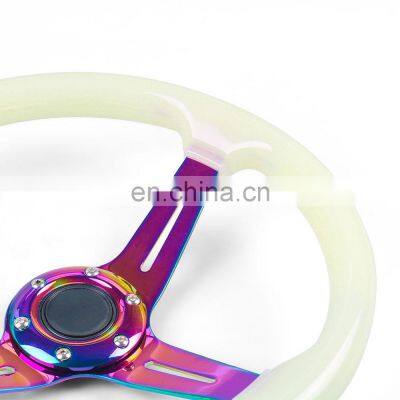 AOSU 350mm 14 Inch 70MM Deep Universal Acrylic Racing Drift Modified Luminous Glow Steering Wheel