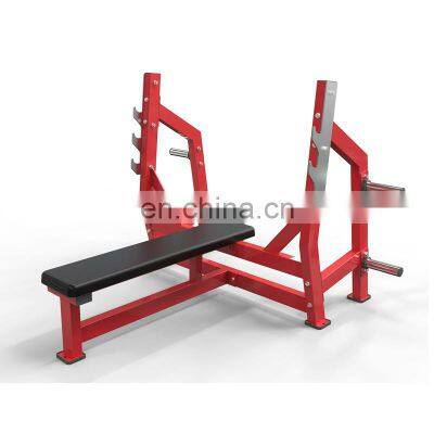 Flat Bench Press Red Black Commercial Gym Fitness Equipment Gym Weight Flat Bench