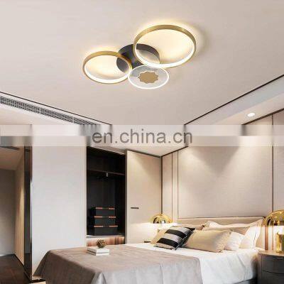 Romantic Modern Simple Living Room Ceiling Lamp Nordic Golden Circle Creative LED Ceiling Light