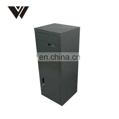Custom Design Power Coating Free Standing Parcel Drop Box Standing Mail Box