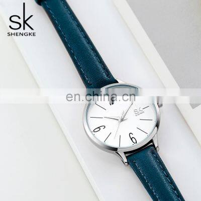 SHENGKE New Fashion Simple Style Temperature Noble Blue Women Watch Men Women Quartz Wristwatches Dropshipping photo-5