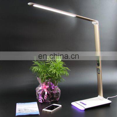DB-Way Touch Controlled Brightness Table Lamp Living Color Light and Clock Display LED Desk Lamp photo-2