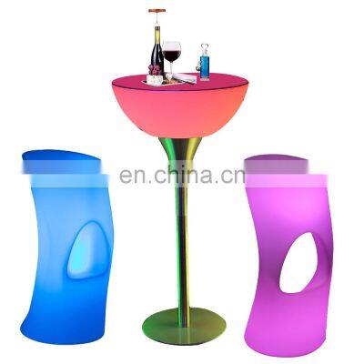 restaurant lighting lounge plastic furniture led lighted bar table and chair sofa sets for event