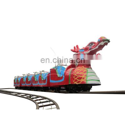 Funfair family train ride cheap roller coaster model train track sliding dragon for sale