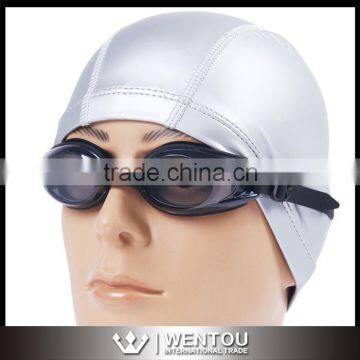 2016 New Protect Ears Long Hair Elastic Waterproof PU Fabric Sports Swimming Cap Quality Choice photo-2