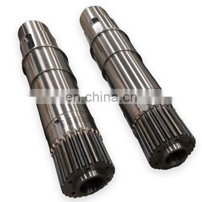 mechanical equipment customized large gear shaft and long shafts Spline shaft