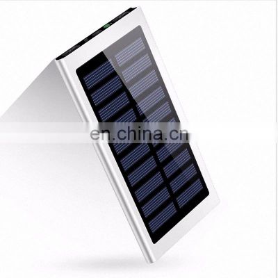 Thin metal Solar Power Bank Mobile phone charger 8000mah portable external Battery cell phone powerbank