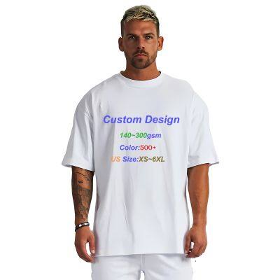 300gsm Blank Customize Logo Men Printing T Shirt Printing Plain Oversized tshirt Wholesale For Men