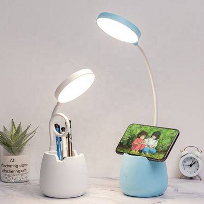 Desk Lamp for Home Office Dorm LED Desk Light With Pen Holder Eye-Caring Table Lamp USB Night Light for Students Dorm photo-2