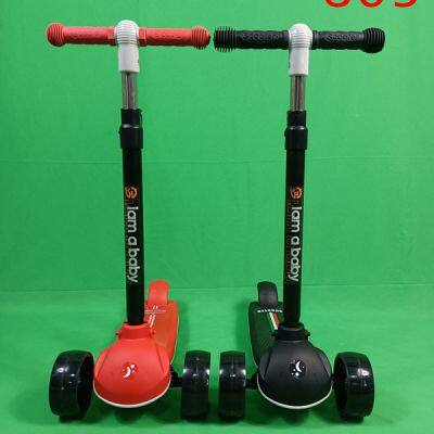 Children's Scooters, Children's 3-wheel Music Glowing Folding Toys, Outdoor Sliding Sports, Boys and Girls