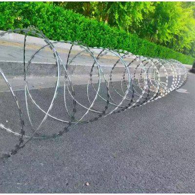 Garden Factory Safety Use 6 Rolls Galvanized Hexagonal Razor Wire Silver - Razor Fence Grid Gate Pliers Gloves Warning