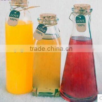 330ml Coconut Milk Juice glass bottles, glass bottles with cork ,glass drinking bottles with lids