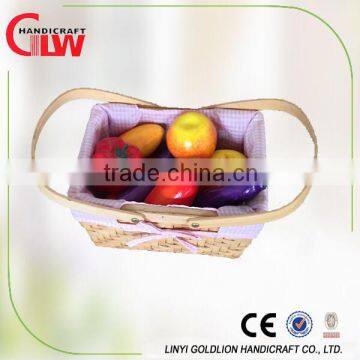 handicraft: wood chip storage basket with liner