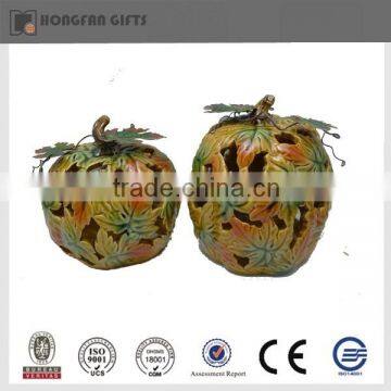 decorative ceramic pumpkin candle holder