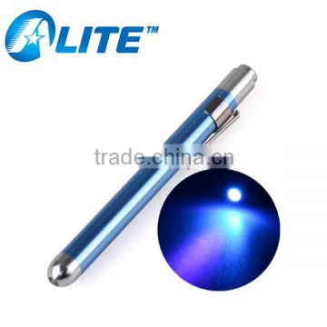 Custom Brand Name Case Metal Aluminum LED UV Black Light Pen with Clip YT-B105UV