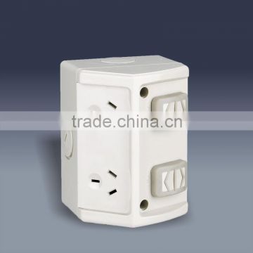 Weather proof socket with switch (Twin) IP53 SAA