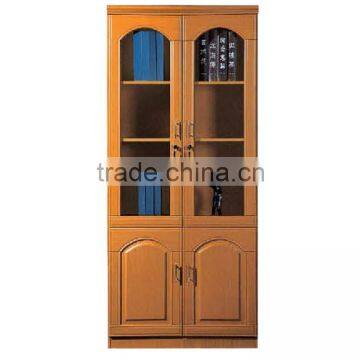 bookshelf 2 doors yellow color bookcase