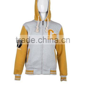 Men's cheap cvc brush fleece custom hoody & jacket