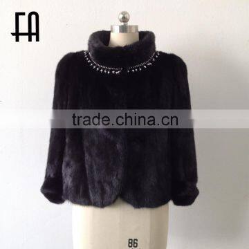 Factory direct wholesale high quality black mink coat