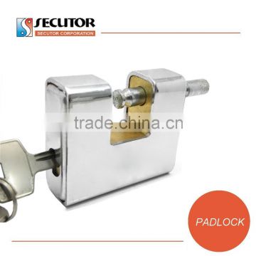 Security Armoured Rectangular Shackle Brass Padlock