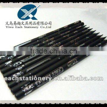 7'' hot sale HB black wood pencil with top tip in bulk