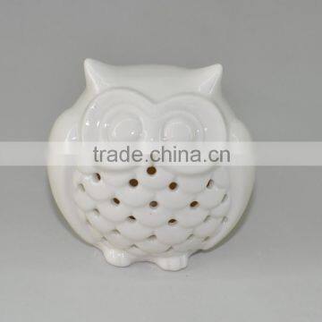 owl shaped porcelain candle holder