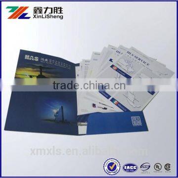 Company Customed Menu Printed ; Paper catalog with Paper pocket Cover ; Pock Cover for Paper cards Packing