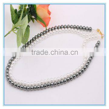 Fashion Latest Bridal Costume Jewellry Double Chain Pearl Necklace Designs Jewelry