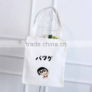 Fashion cotton canvas simply printed bag accept custom