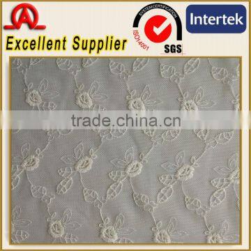 Cotton nylon net embroidery fabric