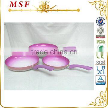 MSF changing color forged or pressing aluminum fry pan with nice color handle MSF-6713