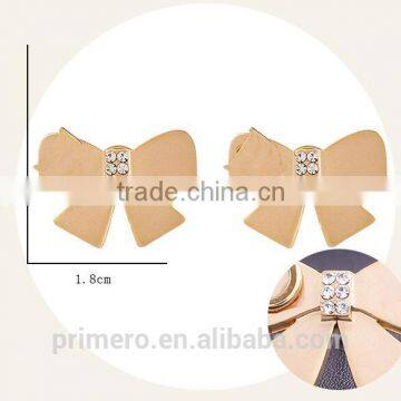 New Gold Plated Rhinestones Bow Butterfly Stud Earring For Women Jhumke Jewellery photo-4