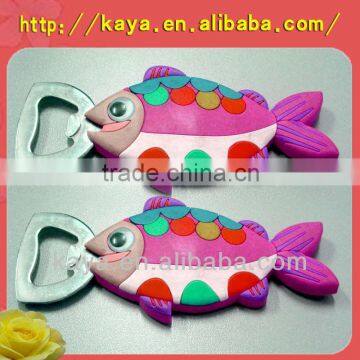 Vivid 3D fish pvc bottle opener for kitchen wares