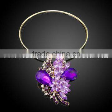 fashion Rhinestone jewelry set ,crystal flower necklace