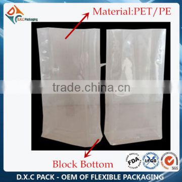 Guangdong Manufacturer Plastic PE-PET Flat Bottom Bags Food Grade