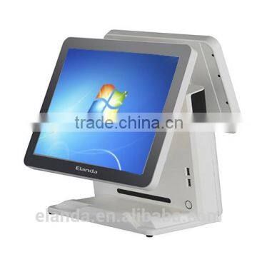 doble monitor de 15 palgadas punto de venta pos para la restaurante T320