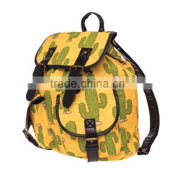 2016 3d Printed Mexico Cactus Vintage Canvas Rucksacks Cute School Satchel Rucksack Backpack Campus Bag photo-2