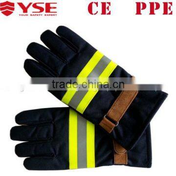 Leather CE standard safety Firefighter gloves