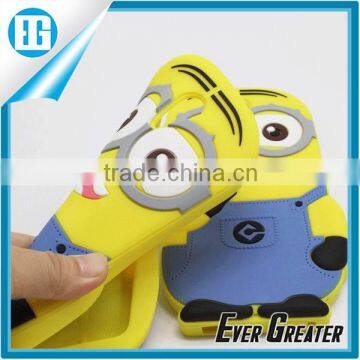 mobile Phone Case For HTC,Soft Silicone Yellow Minion 3D Cute Cartoon Rubber Mobile Phone Cover