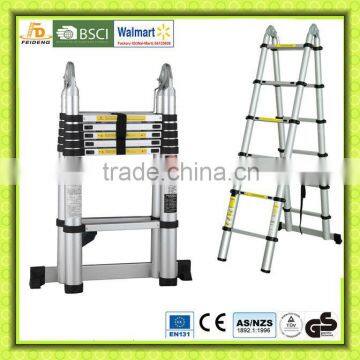 3.2M/10.5FT aluminium double telescopic ladder EN131