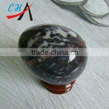 bloodstone semi-precious gemstone egg shape decorative