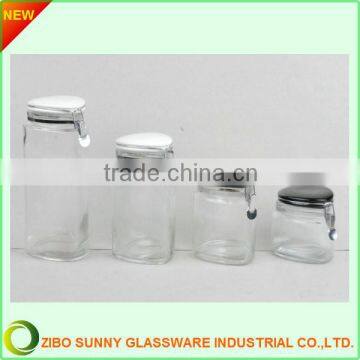 Triangle Glass Jar With Ceramic Lid