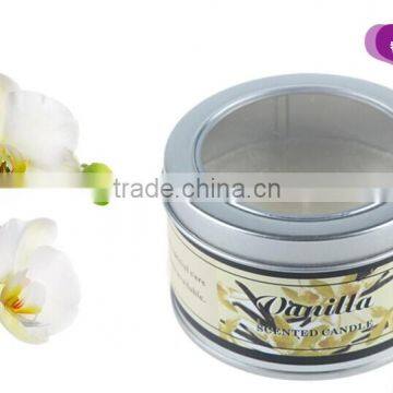 small metal wholesale candle tin box with pour spout lid, candle tin