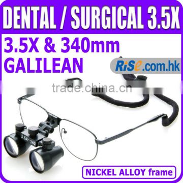 3.5x Dentist Galilean Frame Magnifer 340mm Surgical Medical Dental Loupes