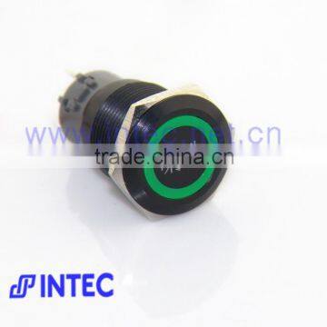 19mm metal switch, Aluminum anode black switch, Momentary and LED switch, with the logo of horn